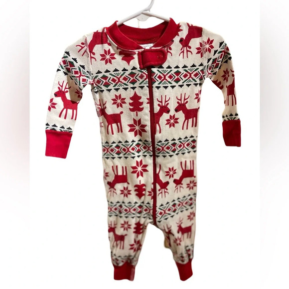 COPY - - NWOT Hanna Andersson Baby Organic Cotton Holiday Zip Sleeper Dear Deer - Picture 1 of 8